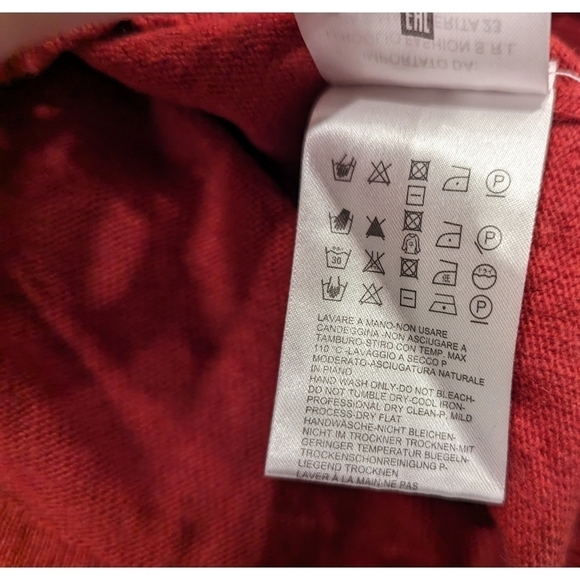 Caractére Red Viscose Wool Cashmere Blend Pullover Sweater Size Large - Picture 5 of 6